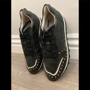 Coach shoes , size 5 , black& gold